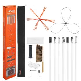 Chimney Sweep Kit, 23 ft Maximum Extendable Length Chimney Brush, Chimney Cleaner Sweeper with Dual Brush Heads, Brush & Goggles