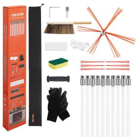 Chimney Sweep Kit, 33 ft Maximum Extendable Length Chimney Brush, Chimneys Cleaning Kit with Bristle Replacements & Goggles