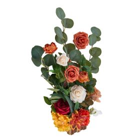 Standing Artificial Flowers Arrangements 4 PCS, 17.5-Inch Tall Faux Flower Decorations for Wedding Aisle Runner Chair
