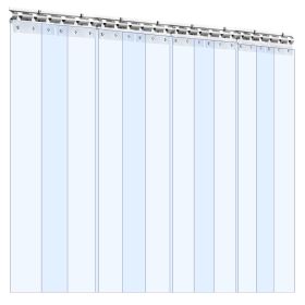 Clear PVC Strip Curtain, 96 in Height x 48 in Width x 0.08 in Thickness, 8 PCS Walk in Freezer Cooler Curtain Strips